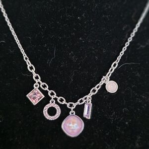 Touchstone Crystsal Happy Days, Pink Charm Necklace